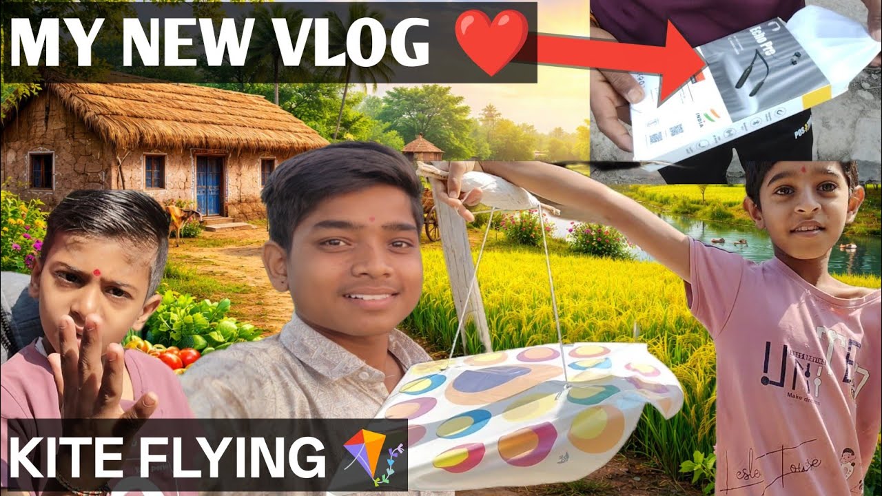 My New Vlog 🎥 | Kite Flying in Village 🪁 | Makar Sankranti Special | Village Life Vlog |