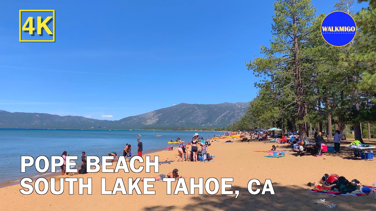 Perfect Picnic Place in South Lake Tahoe | Pope Beach 🏖 | California | 4K - Walking Tour