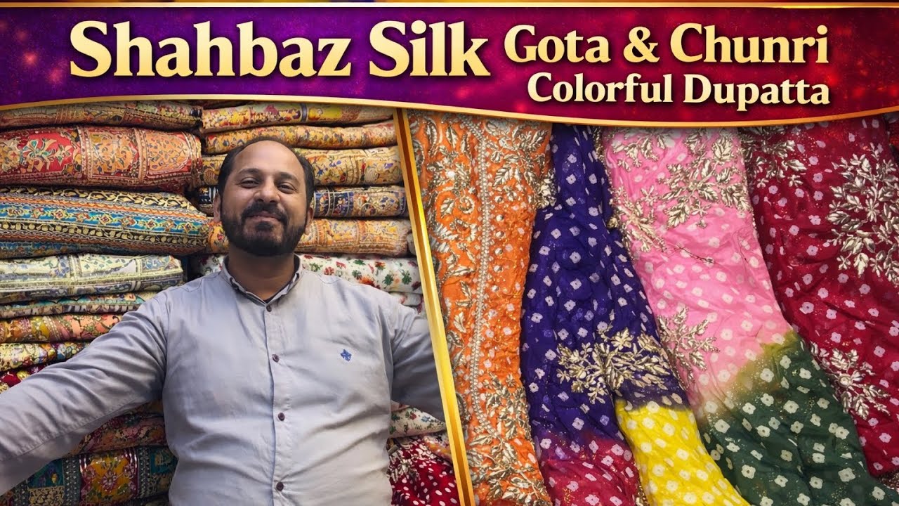 Shahbaz Silk Center | Colourful Gota & Chunri Duptaa | Limited Stock | Best For Mehndi and wedding 