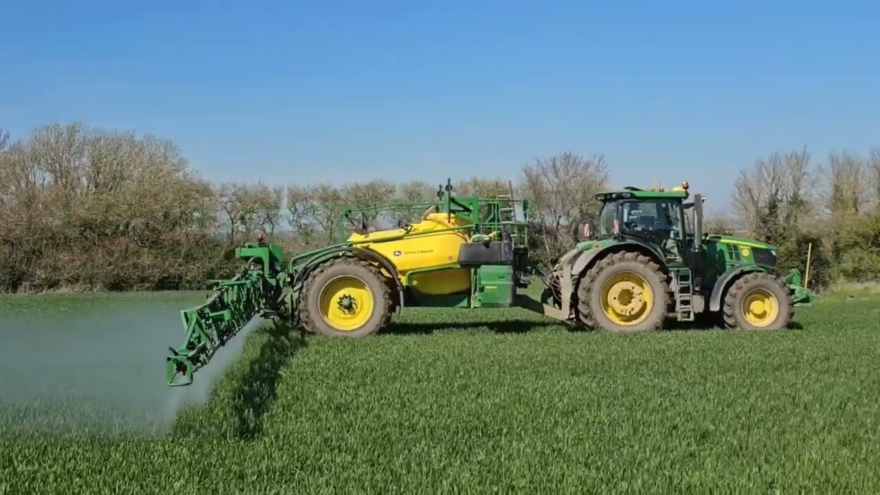 4-4-23 James Skuse Contracting. Spraying with John Deere 6250R and M944i