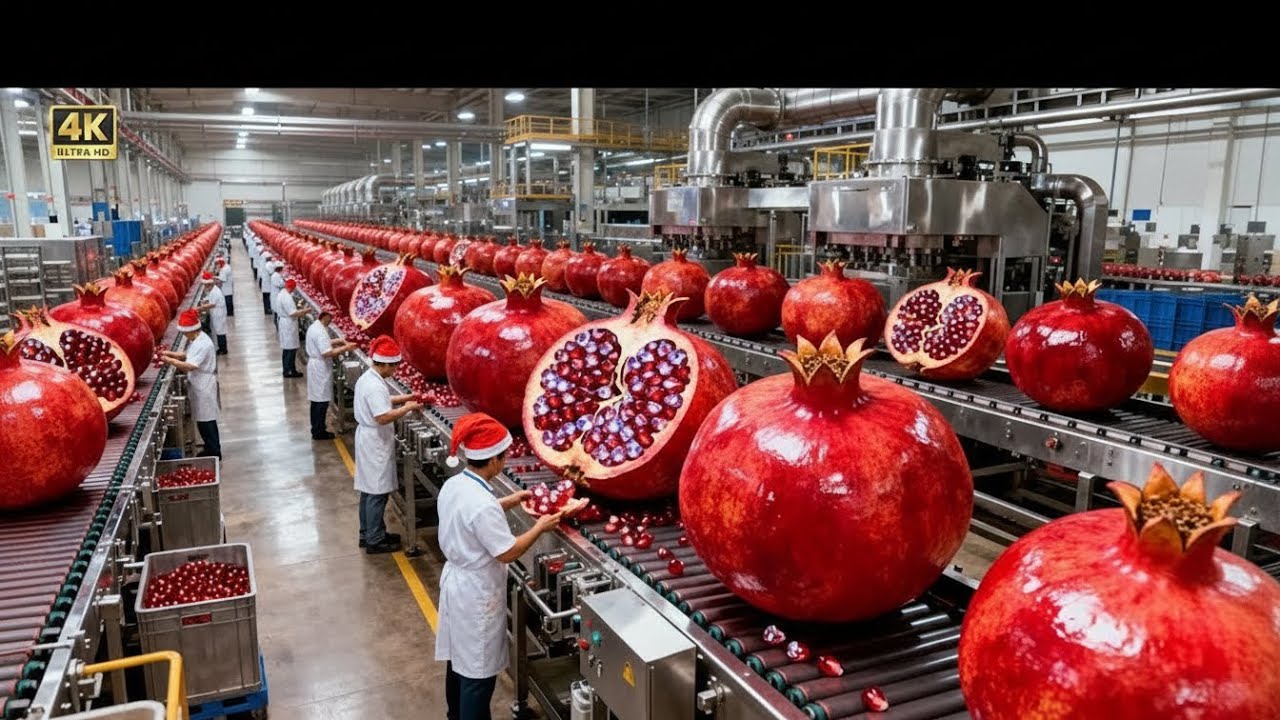 Inside a Modern Pomegranate Factory: From Fresh Pomegranates to Premium Bottled Juice (Full Process)
