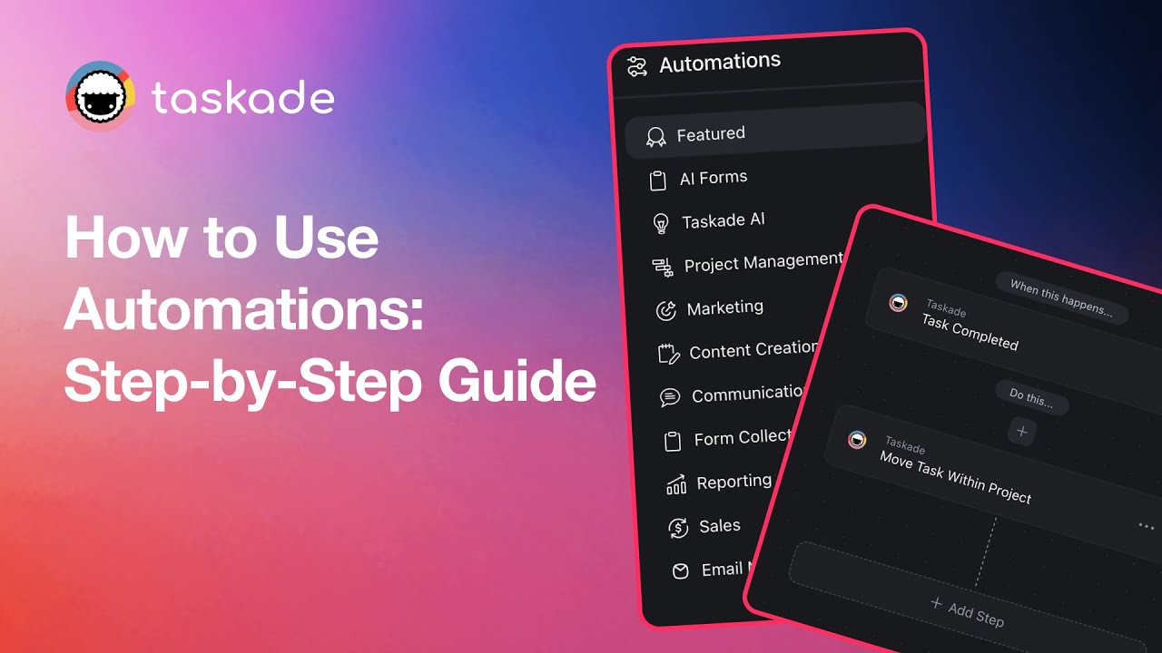 Taskade Tutorial | How to Use Automations: Triggers, Actions & Step-by-Step Setup (No Code Required)