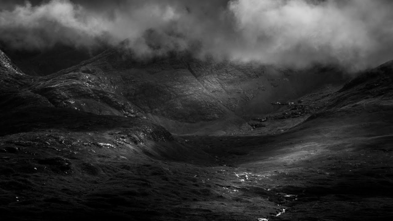 Black and White Landscape Photography Editing in Lightroom - The Dark Isle of Skye