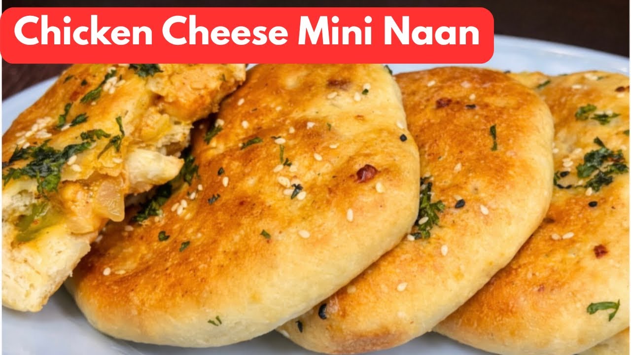 Chicken Cheese Mini Naan | Bakery Style Stuffed Naan Recipe | Easy Iftar Snack