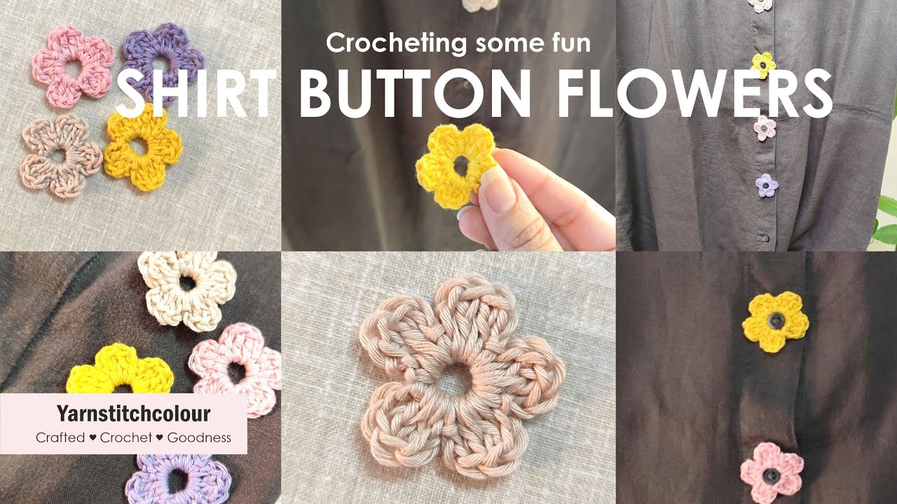 Crochet BUTTON FLOWER - super cute and trendy - easy to crochet