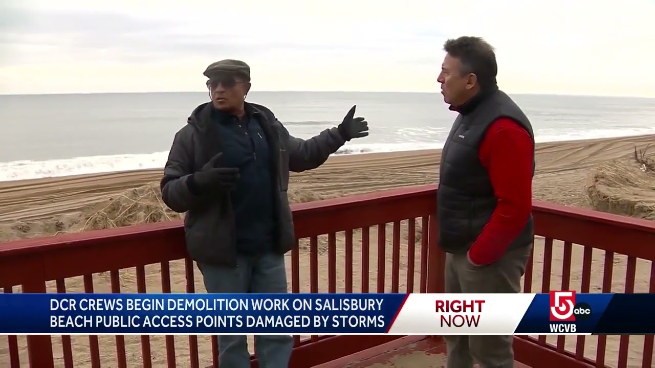 Demolition work begins on Salisbury Beach access points damaged by storms