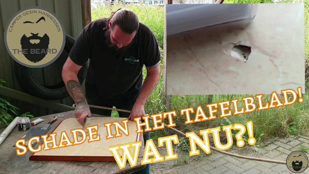 VLOG #29 Schade in het tafelblad van de camper....wat nu?! | camper/caravan tafelblad reparatie