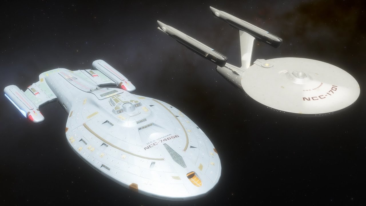 USS Voyager v Enterprise Refit Size Comparison
