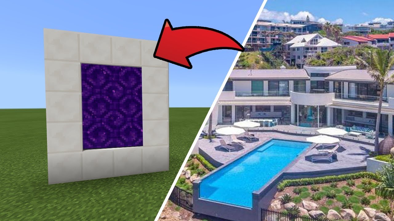 Minecraft : How To Make a Portal to the $24M Hillside Mansion Dimension