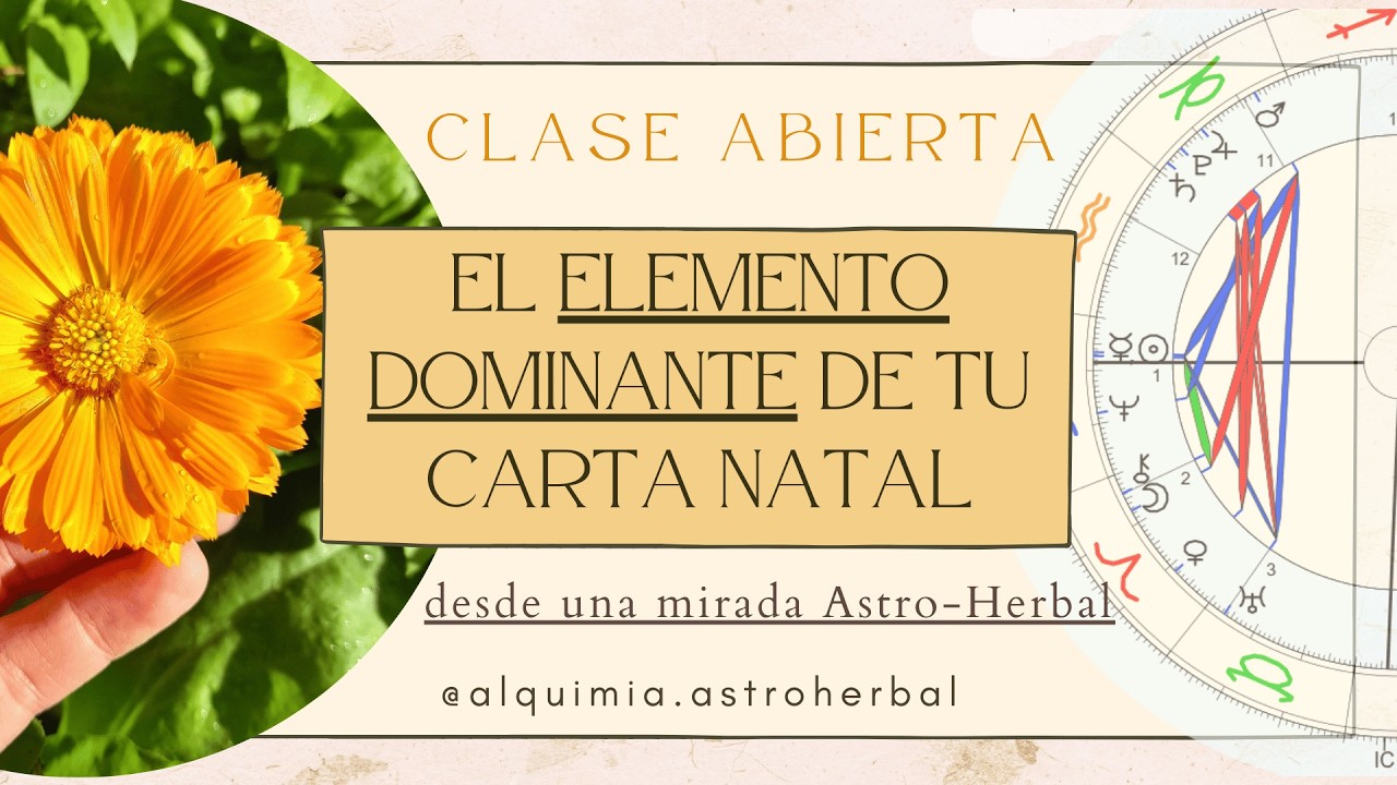 Clase Abierta y Gratuita: Tu Elemento Dominante en la Carta Natal y Cómo Acompañarlo con Plantas 🌿✨