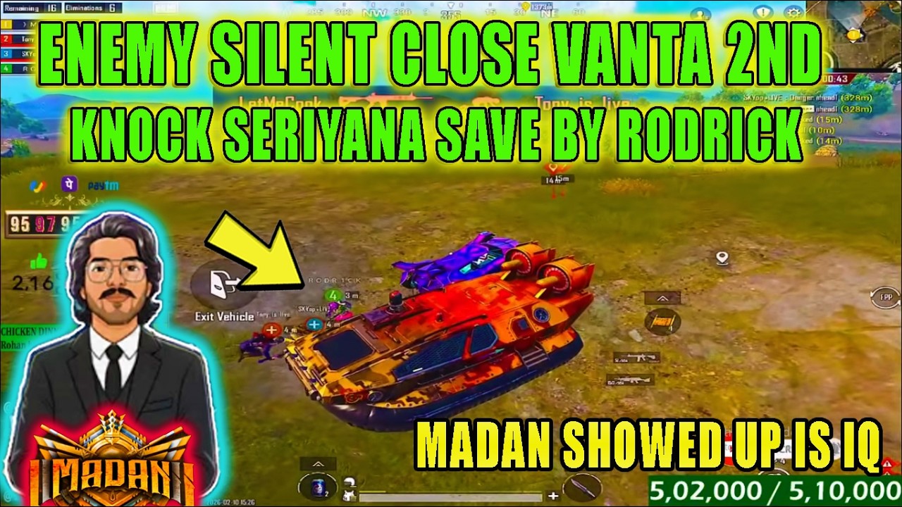 ENEMY SILENT CLOSE VANTA 2ND KNOCK SERIYANA SAVE BY RODRICK MADAN SHOWED UP IS IQ #btswar #madanop