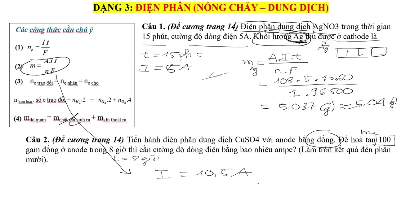 BÀI TẬP ĐIỆN PHÂN
