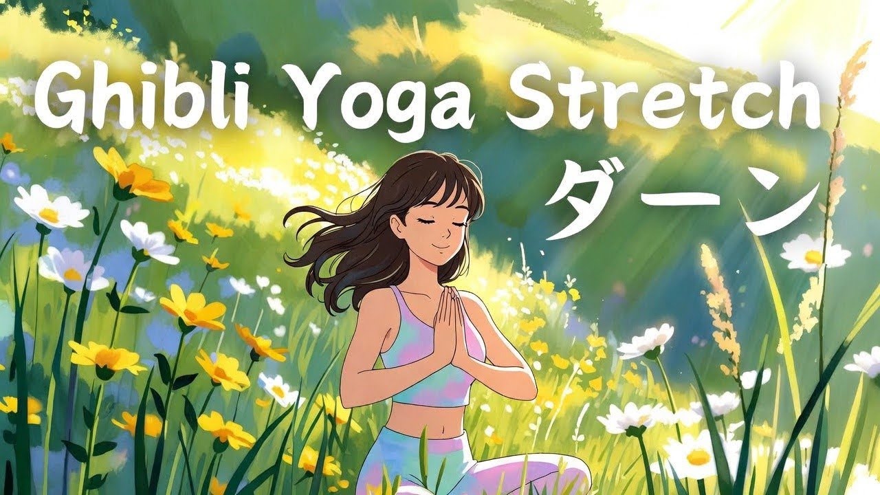 Ghibli Style Yoga Stretch 🌿 Calm & Relaxing Anime Animation@GhibliMoonlightAI 