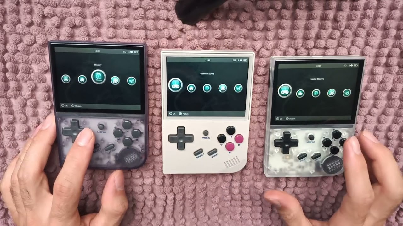 Anbernic rg35xx. Unboxing all colours.