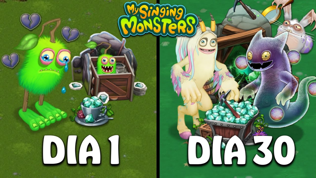 JOGUEI MY SINGING MONSTERS DO ZERO POR 30 DIAS E FOI ASSIM QUE MINHAS ILHAS FICARAM!