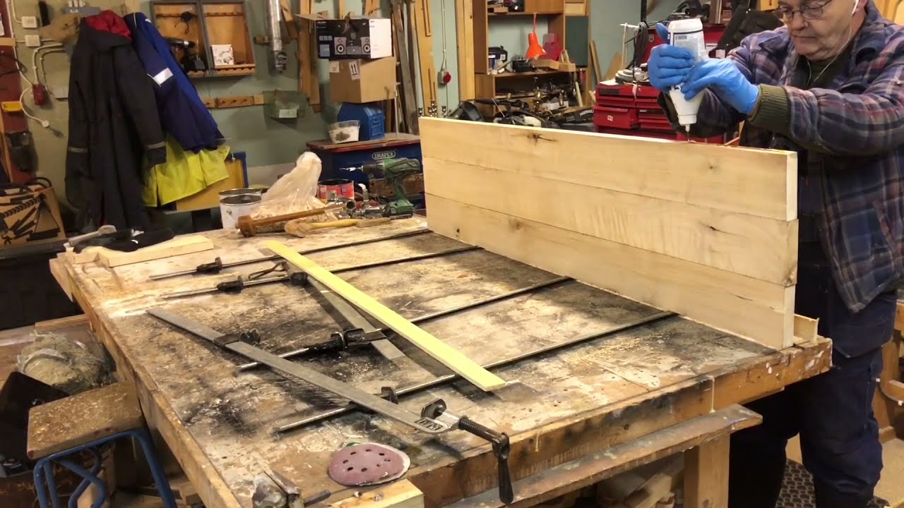 Making office furniture from Arctic Birch, cabinets and desks using basic tools for low cost.