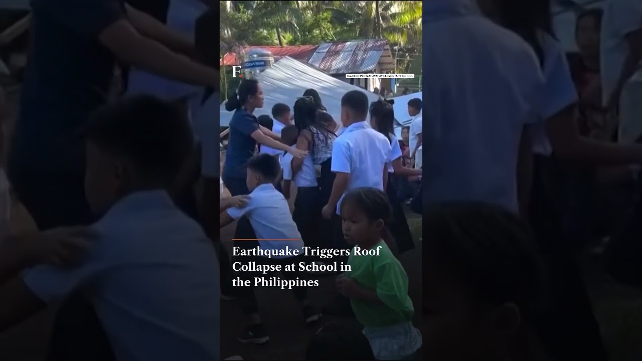 School Roof Collapses As Powerful 7.8-Magnitude Earthquake Strikes Philippines | Firstpost News
