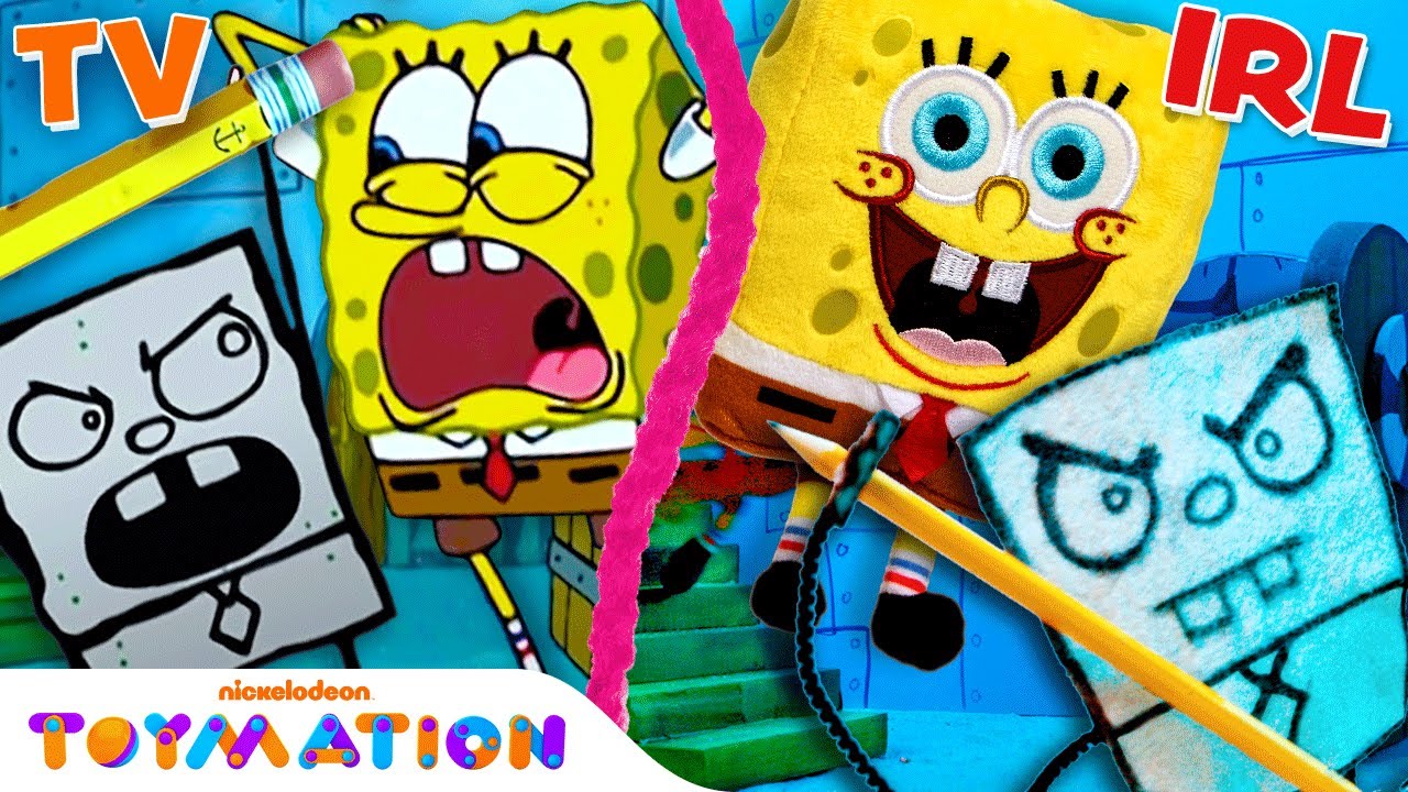 DoodleBob Drawing Comes Alive w/ SpongeBob and Patrick Puppets! | Frankendoodle | Toymation