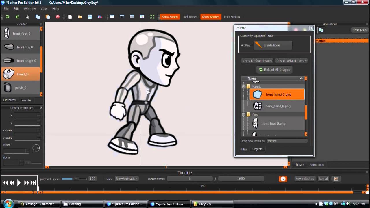 Creating a walk animation in Spriter