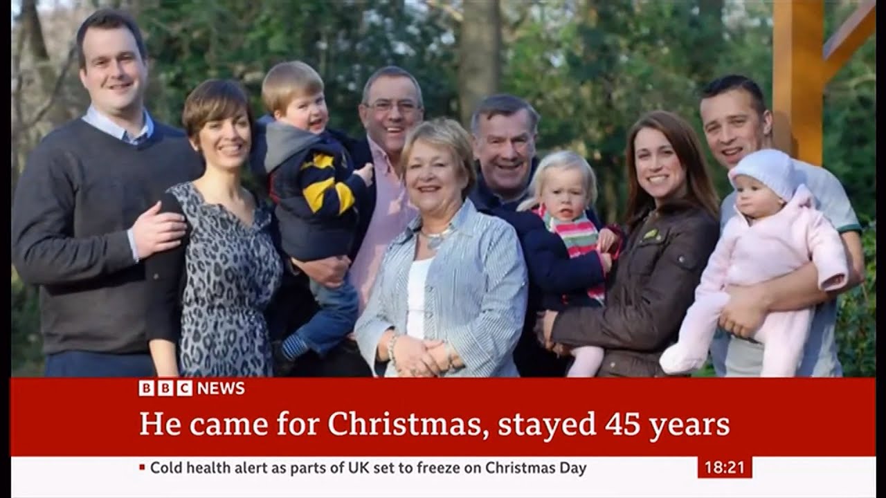 We invited a man into our home at Christmas and he stayed with us for 45 years (Wales/((UK))