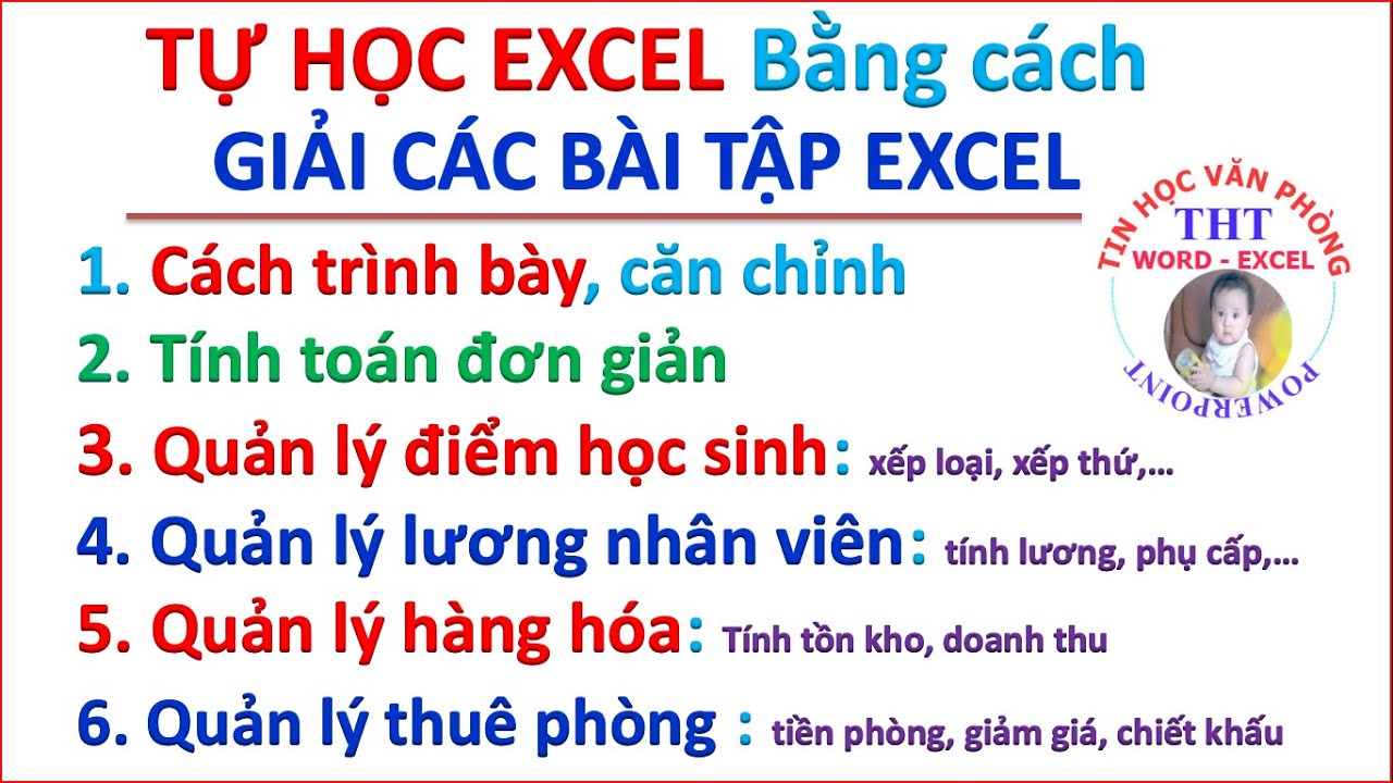 Học Excel cho người đi l&agrave;m. B&agrave;i học Excel qua c&aacute;c b&agrave;i tập excel thực tế