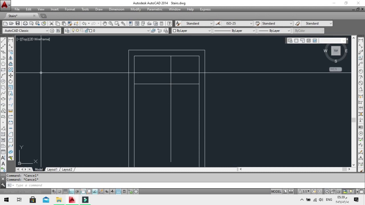 طريقة رسم الدرج في برنامج الأوتوكادHow to draw stairs in AutoCAD