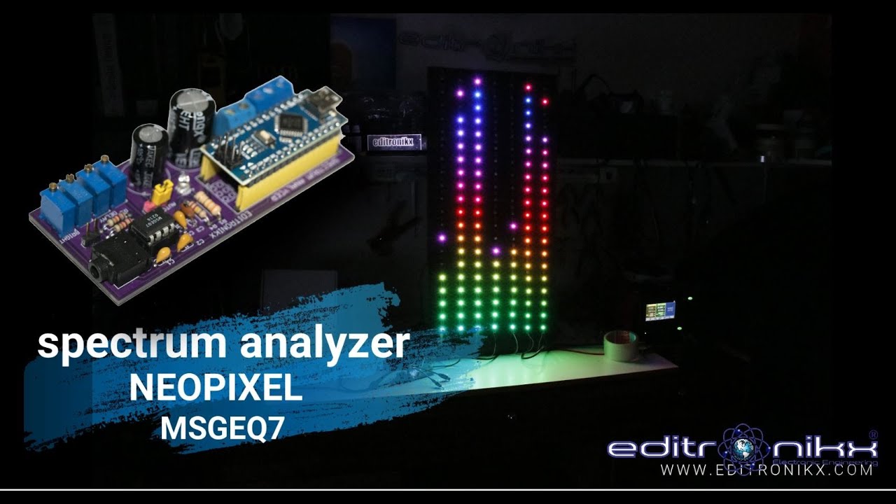 CONSTRUYE  LUCES RITMICAS con NEOPIXEL y MSGEQ7 (DMS307) SPECTRUM ANALYZER/ecualizador  con  ARDUINO
