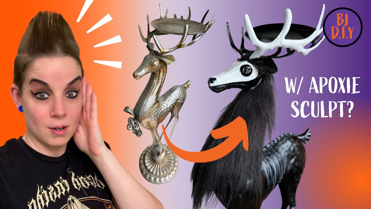 Christmas Decor Flip! | Sculpting a Windigo w/ Apoxie Sculpt & Upcycled Pier 1 Candle Holder!