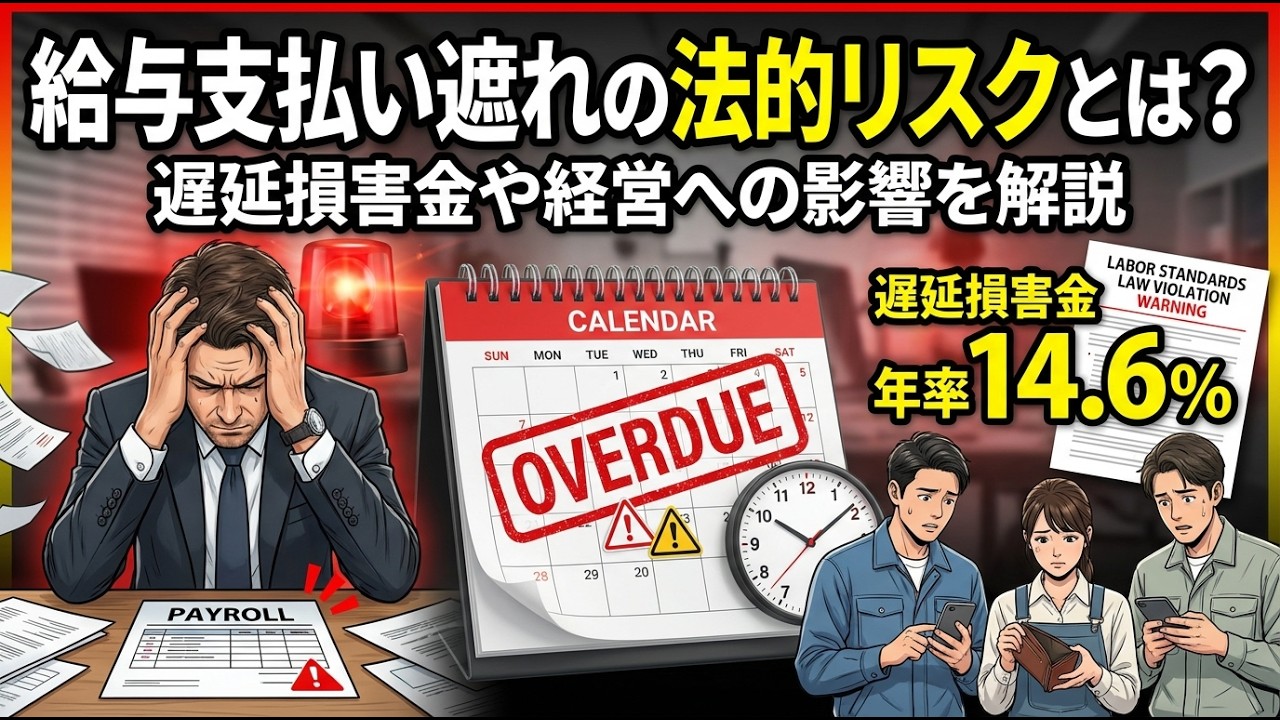 給与支払い遅れの法的リスクとは？遅延損害金や経営への影響を解説