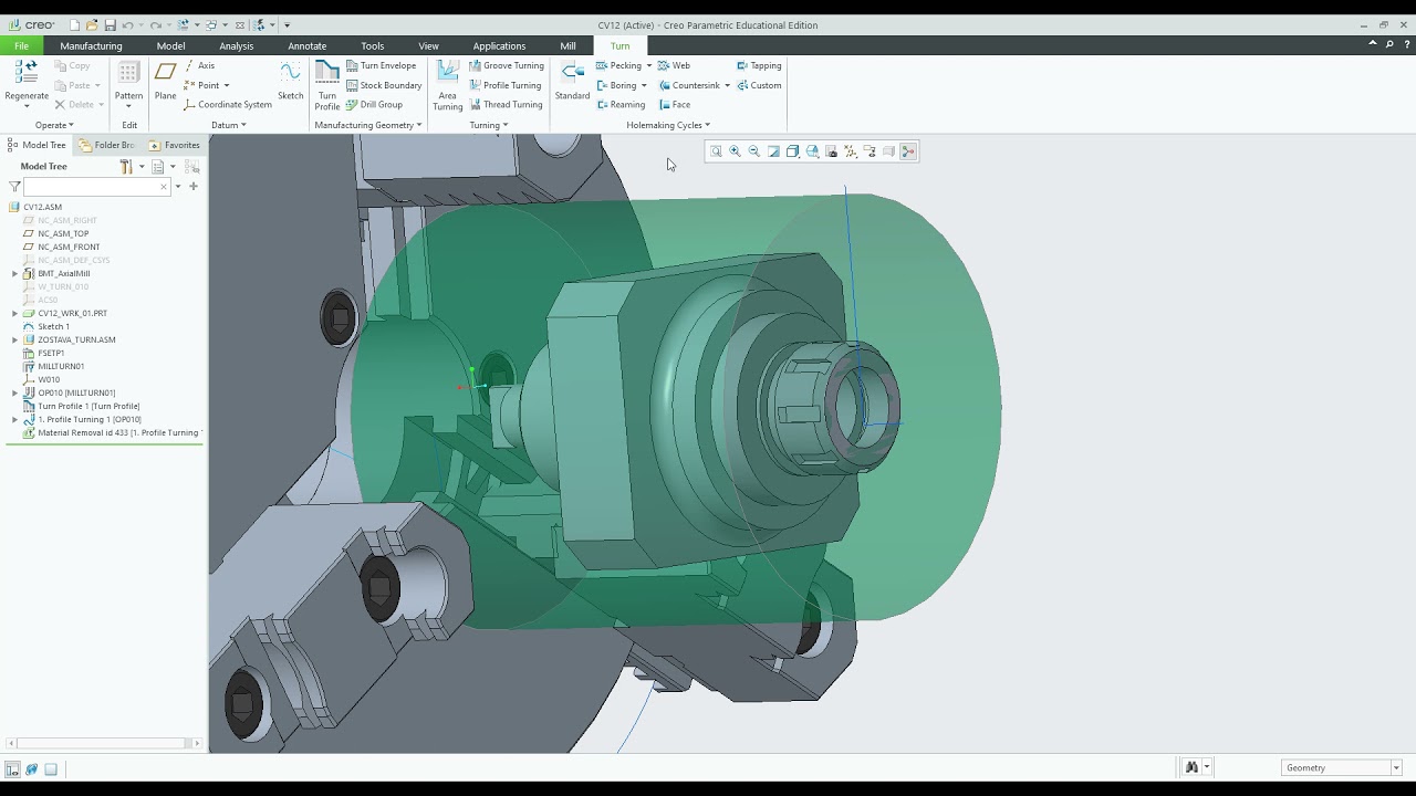 2. PTC Creo 8.0- Profile turning