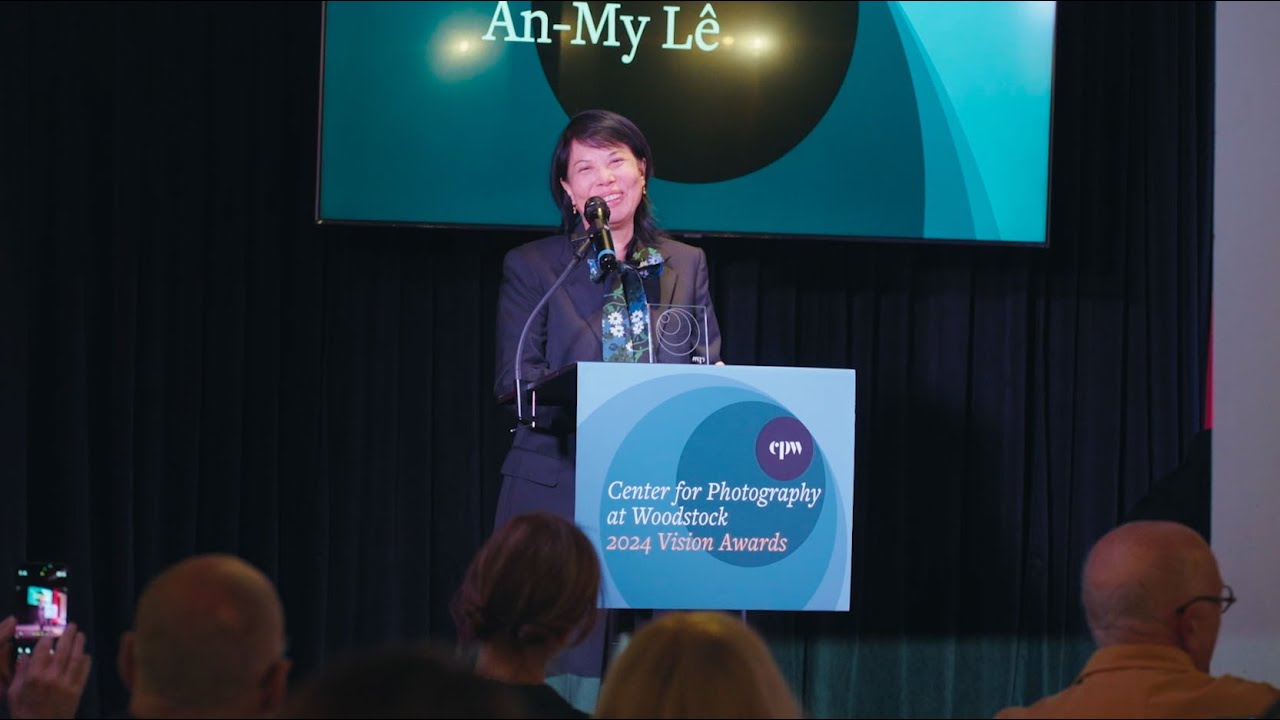An-My L&ecirc; accepts the Photographer of the Year Award at the 2024 CPW Vision Awards