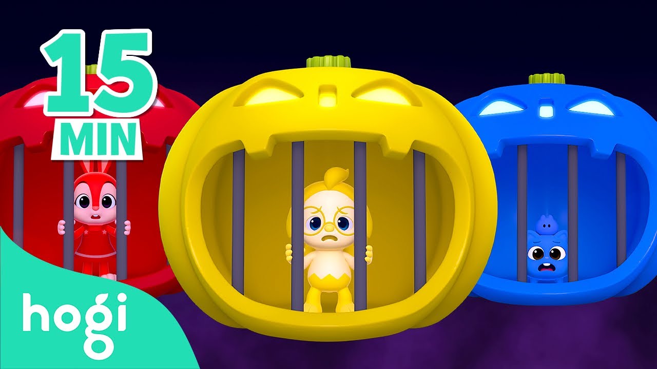 🎃 Help! Hogi and Friends Are Stuck in Colorful Pumpkin Prisons｜15min｜Halloween Songs｜Hogi Halloween