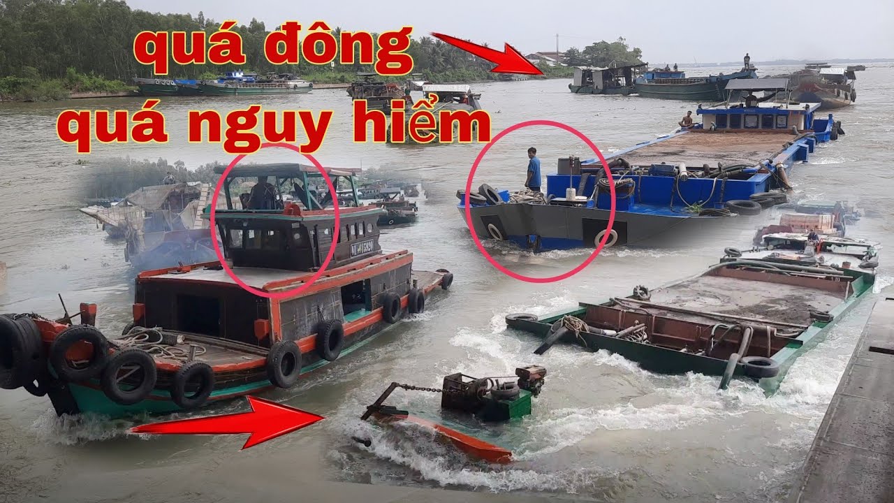 Thót tim.Tàu kéo bị ghe trấu ủi từ phía sau tới và cái kết cho ghe chở Trấu tại cống 7 cửa
