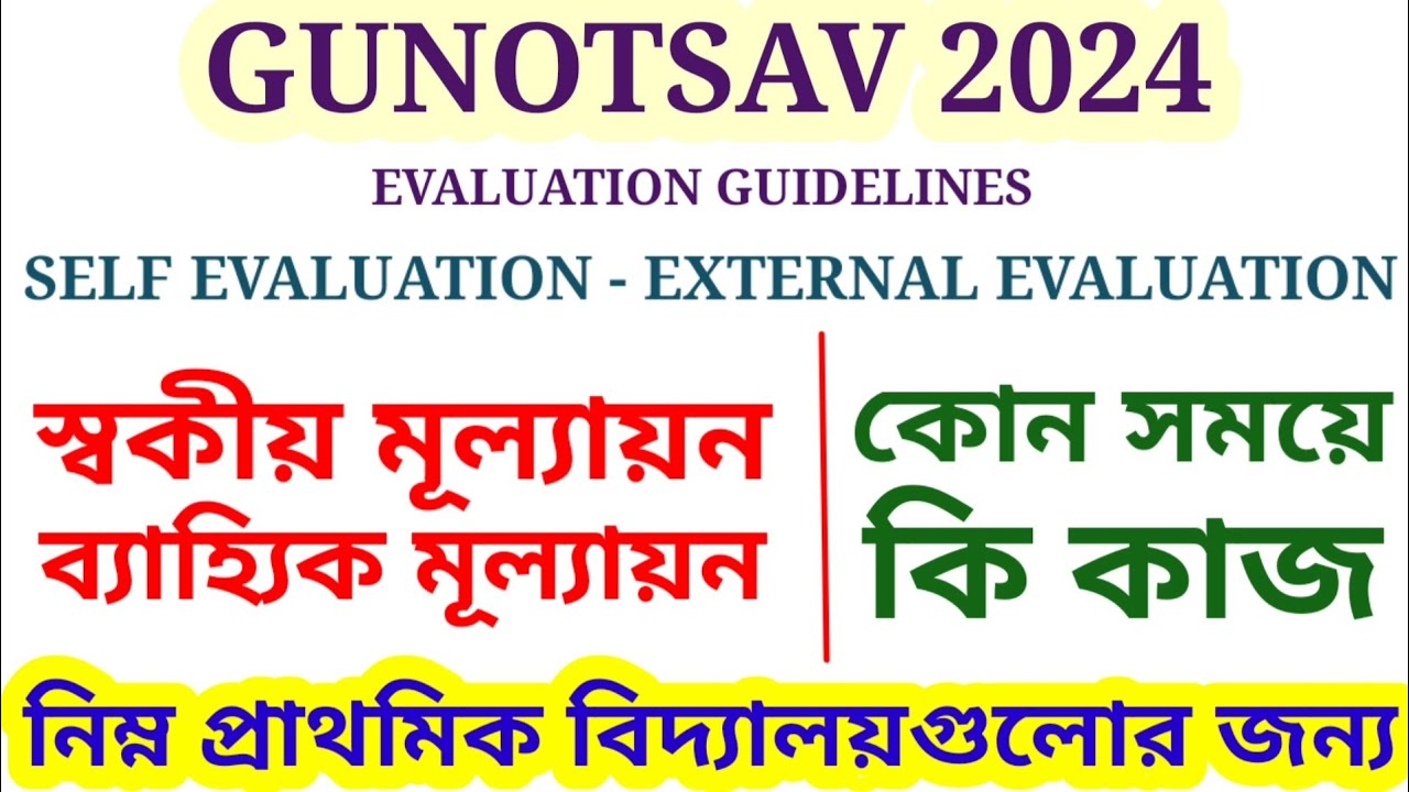 SCHEDULE OF SELF EVALUATION & EXTERNAL EVALUATION | GUNOTSAV 2024 | GUNOTSAV TIME TABLE