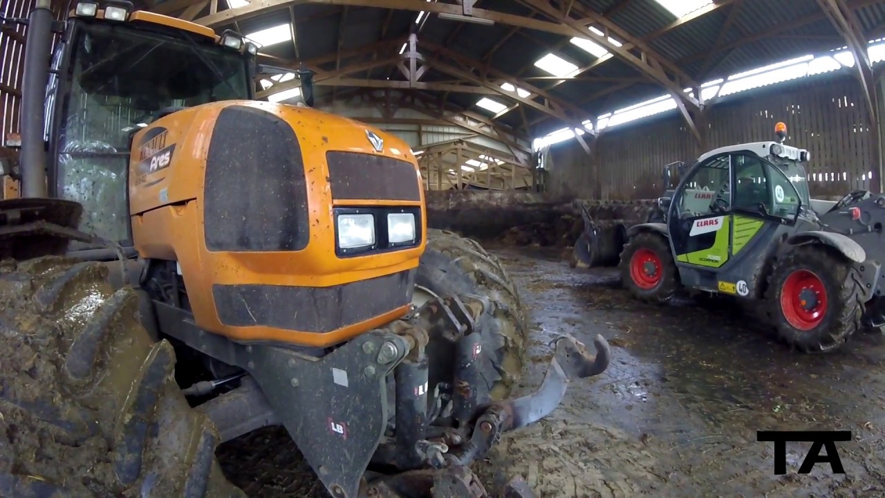 Épandage de Fumier I Claas Scorpion 7035 I Renault Ares 816 + samson SP15