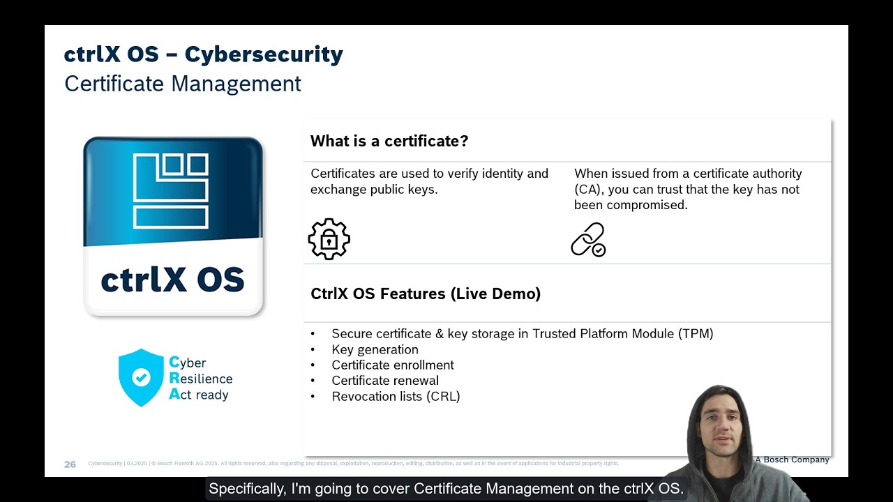 Bosch Rexroth's ctrlX OS Cybersecurity - Certificate Management