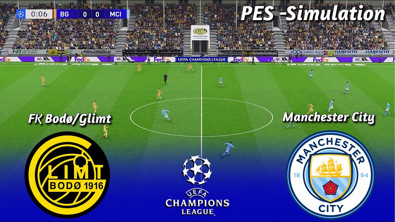 FK Bod&oslash;Glimt vs Manchester City | UEFA Champions League 2025 | PES 21 Simulation