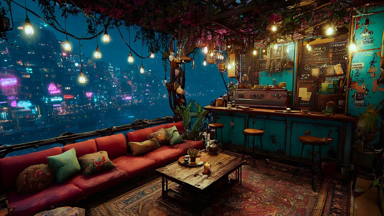 Lofi Nest – A Rainy Evening at the Riverside Café | Mellow Lo-fi for Stillness, Study, and Sleep