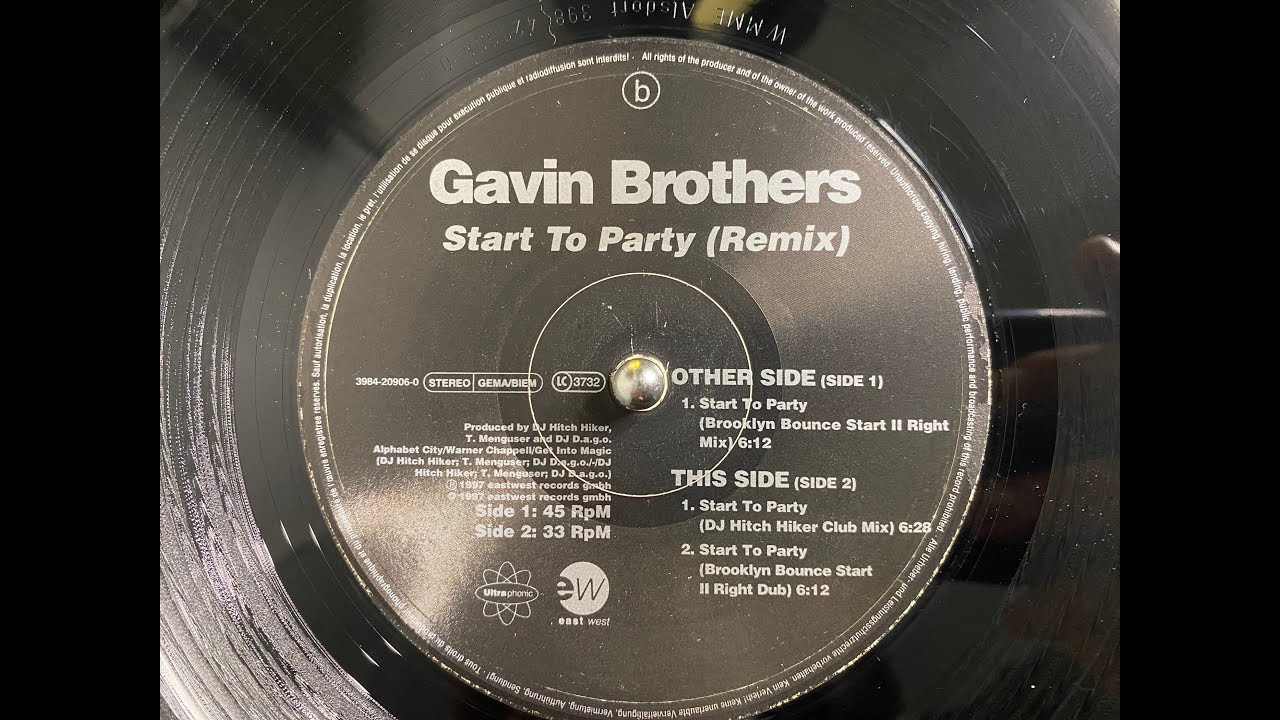 Gavin Brothers – Start To Party (DJ Hitch Hiker Club Mix) - Ultraphonic 1997
