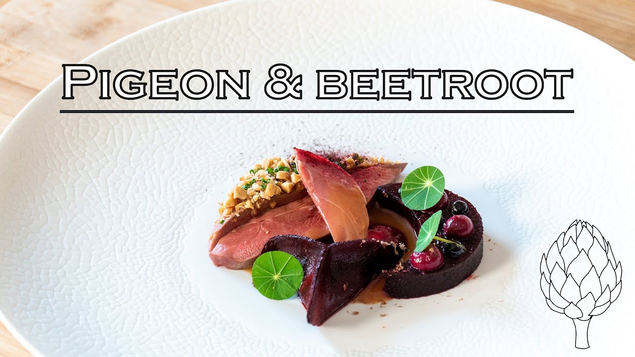 Fine dining pigeon & beetroot dish