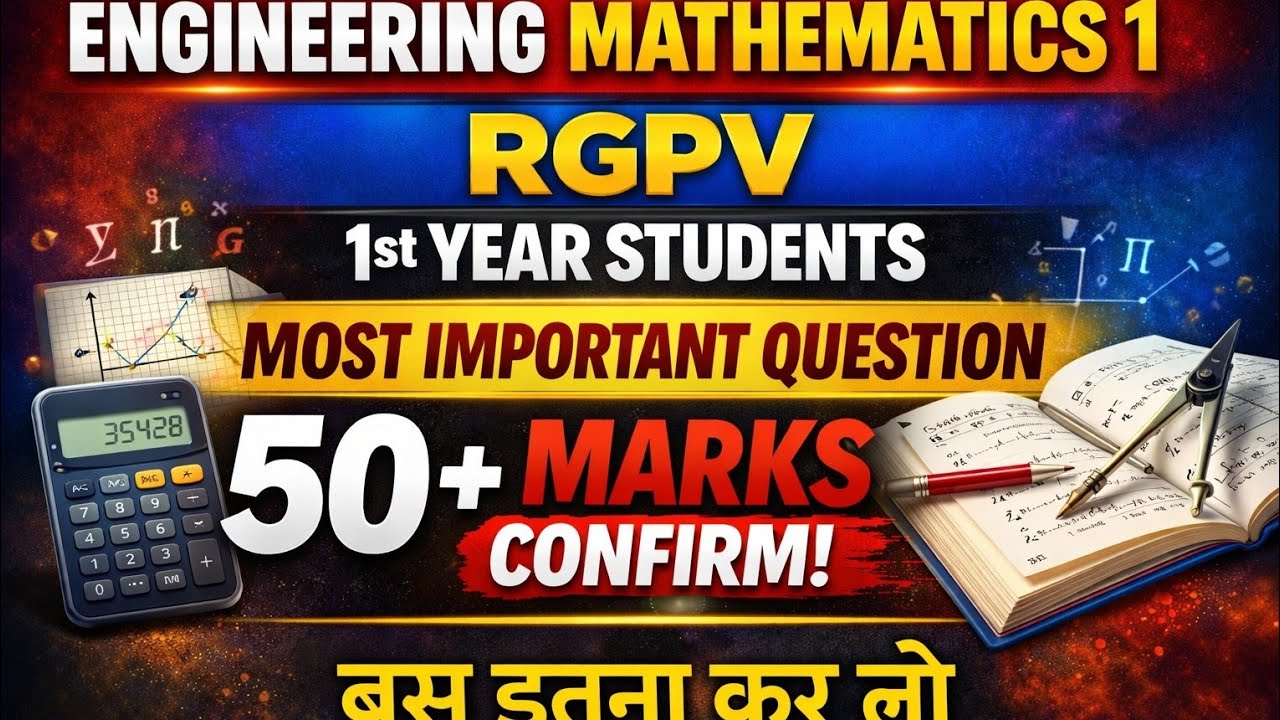 Mathematics 1 Important Questions | RGPV M1 (BT-101) | Pass Easily  l @aboveengineering 