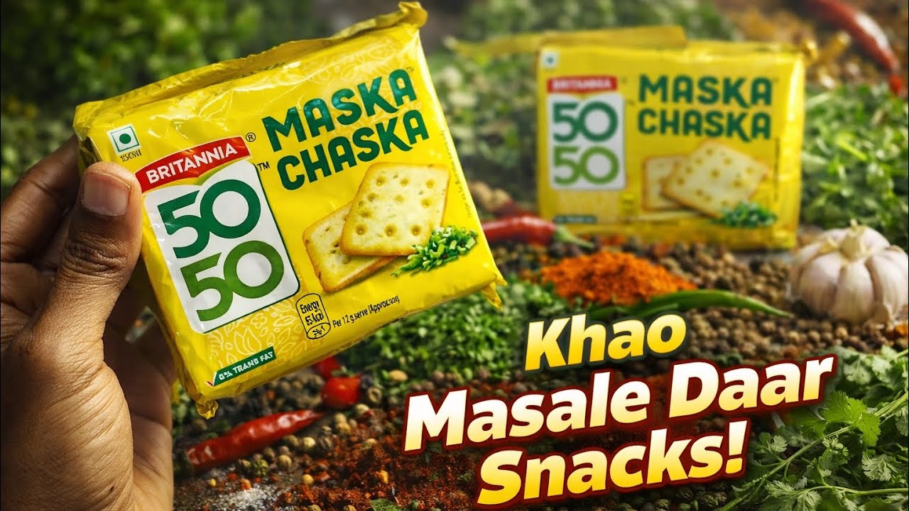 Britannia 50 50 Maska Chaska ASMR Review 😍 | Best Namkeen Biscuit Ever