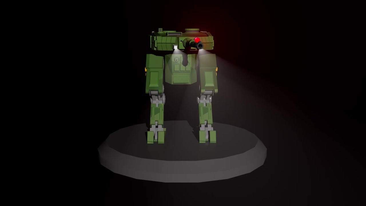 Tank Mech Turret Rotation 3D Model