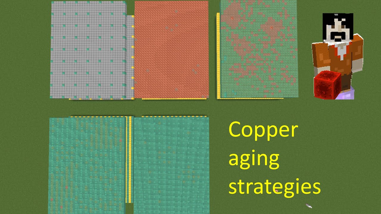 Good copper aging strategies (goodbye 5x5x5 lattice!) Minecraft Java 1.18-1.20 copper oxidizing
