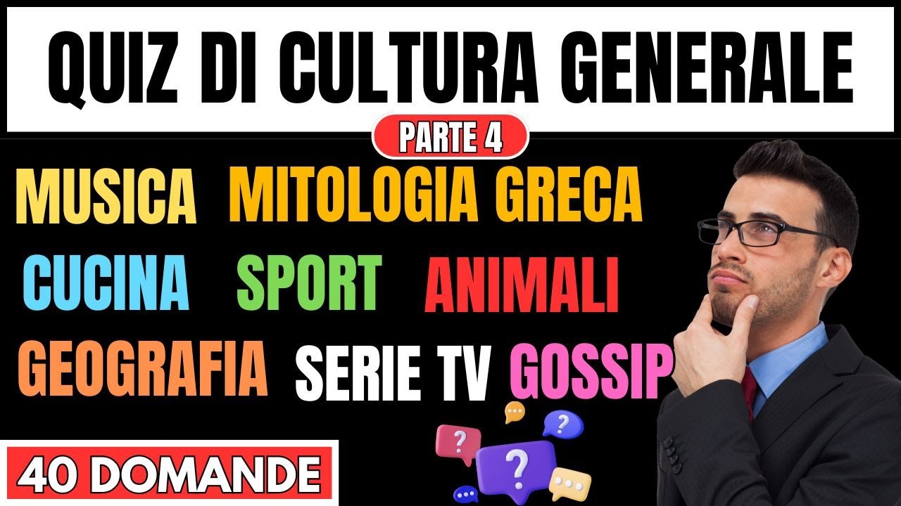 QUIZ DI CULTURA GENERALE Parte 4 | Indovina 40 domande IN 8 SECONDI