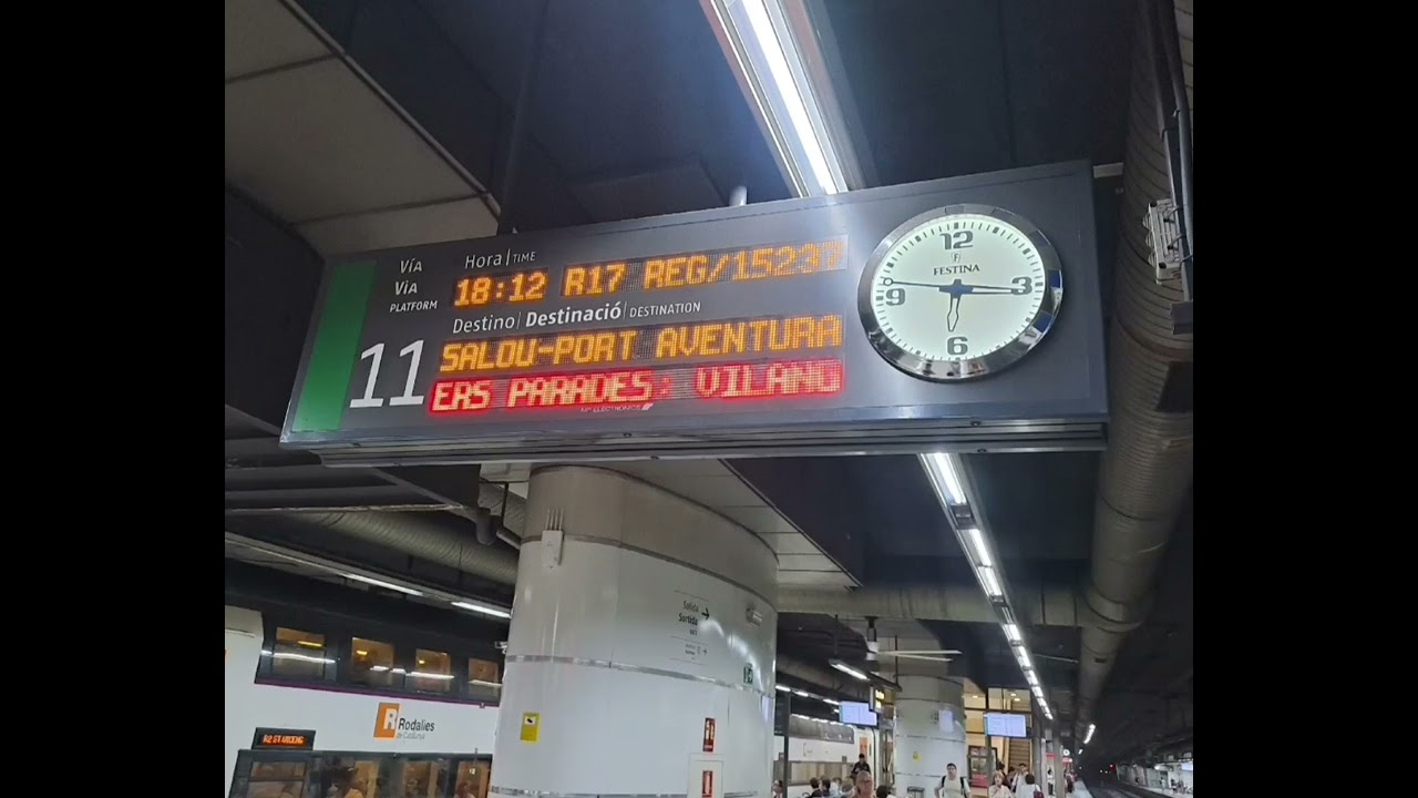 megafonia en la estación de Barcelona sants,  los regionales,  desviados por vilafranca del penedes.