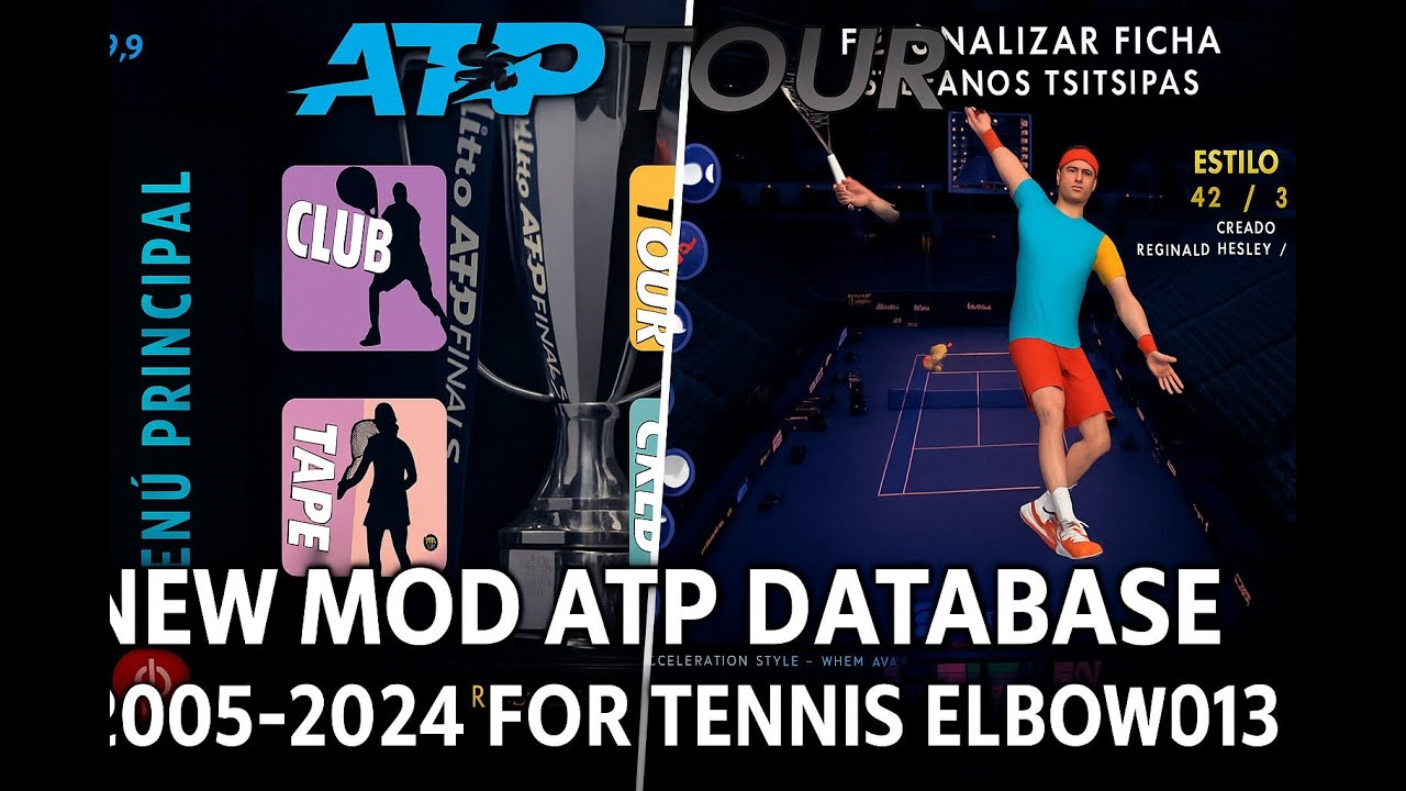 New Mod ATP Database 2005-2024 para Tennis Elbow 2013 | TUTORIAL PARA INSTALAR