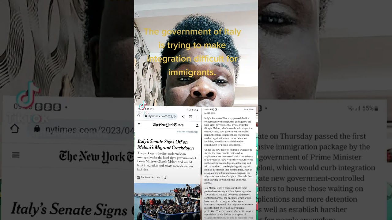 The government of Italy is trying to make integration difficult for immigrants.