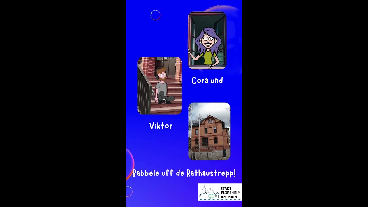 Cora und Viktor babbele uff de Rathaustrepp - zum Thema Fraktionen der Stadtverordnetenversammlung.
