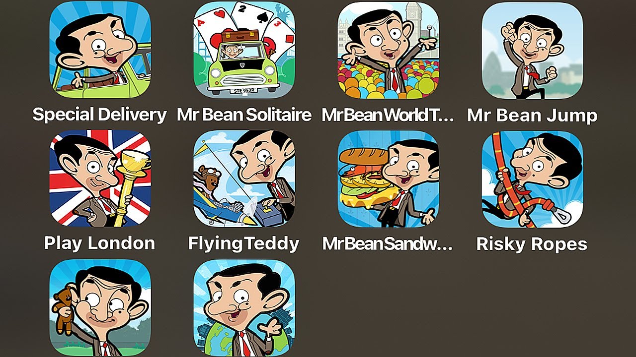Mr Bean: Special Delivery,Mr Bean: Solitaire,Mr Bean: World Tour,Jump,Play London,Flying Teddy